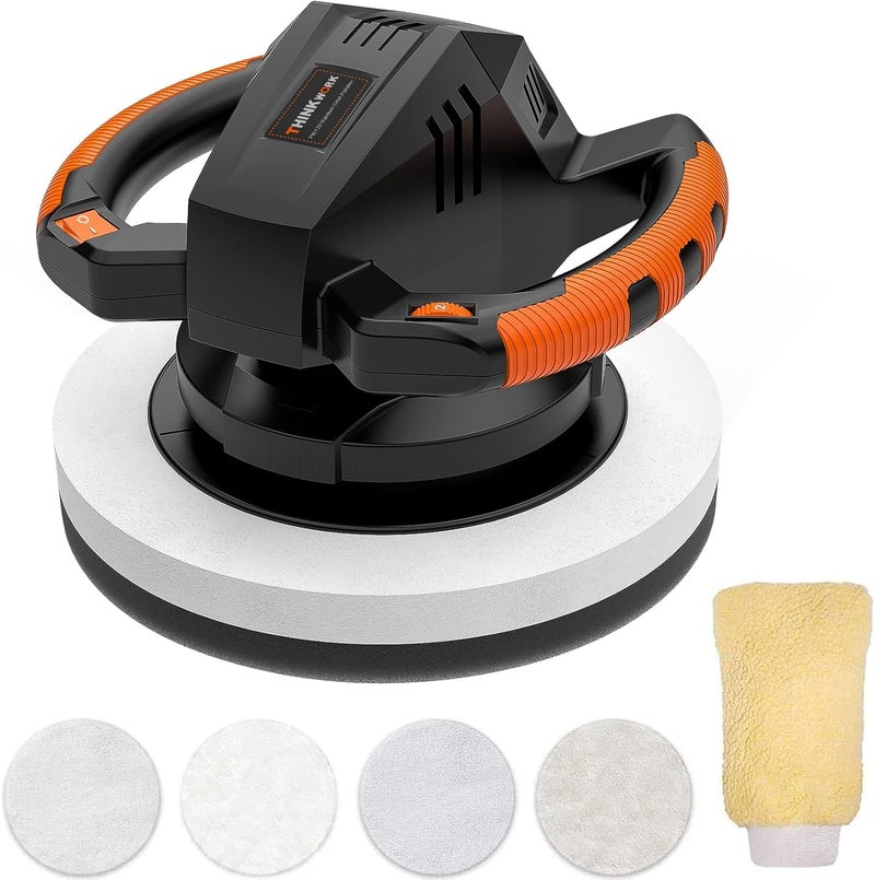 THINKWORK 10 Inch Buffer Polisher Set with 4 Bonnets and 6 Variable Speeds - Image 1