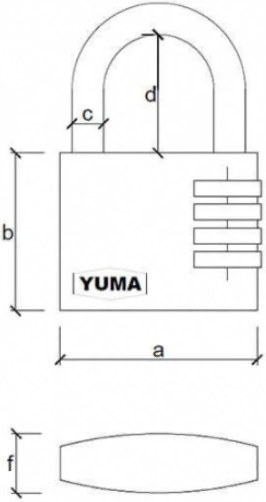 Yuma Combination Brass Padlock 30 mm 3 Digits Duplex Gray 1 Piece