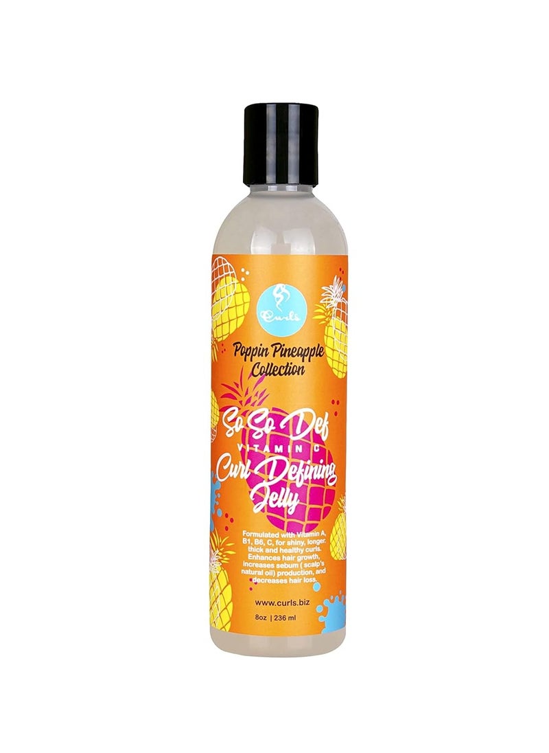 Curls Curls Poppin Pineapple So So Def Vitamin C Defining Jelly - Shinier, Longer, Thicker, Healthier Hair - Hydrating and Frizz Free - All Curly Hair Types - 8 Oz  - Image 1