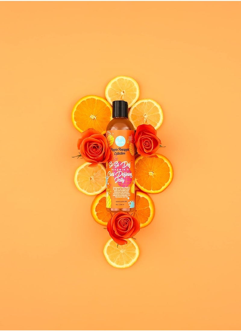 Curls Curls Poppin Pineapple So So Def Vitamin C Defining Jelly - Shinier, Longer, Thicker, Healthier Hair - Hydrating and Frizz Free - All Curly Hair Types - 8 Oz  - Image 2