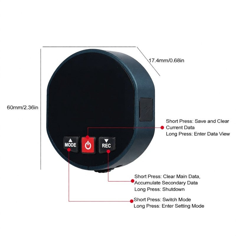 Distance Meter: Roller, Magnetic Back, 0‑99.999 Meter Range, 1cm Accuracy, 5 Adjustable Modes, 10 Data Storage Sets - Portable Measuring Device for Indoor Outdoor Surface Measurement - Image 4