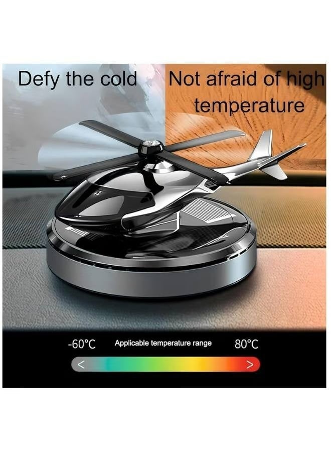 Car Accessories Interior – Helicopter Solar Energy Rotating Aromatherapy Air Freshener for Car and Home, Silver Aviation Alloy Diffuser, Car Perfume and Car Fragrance - Image 2