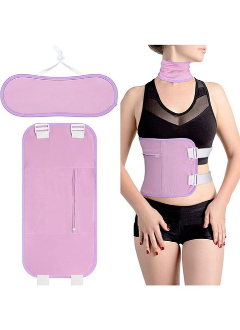 2 Castor Oil Wraps, Reusable Organic Castor Oil Wrap Set for Liver Detox, Insomnia, Constipation and Inflammation, Adjustable Elastic Band Bamboo Cotton Machine Washable Spill Resistant (violet)