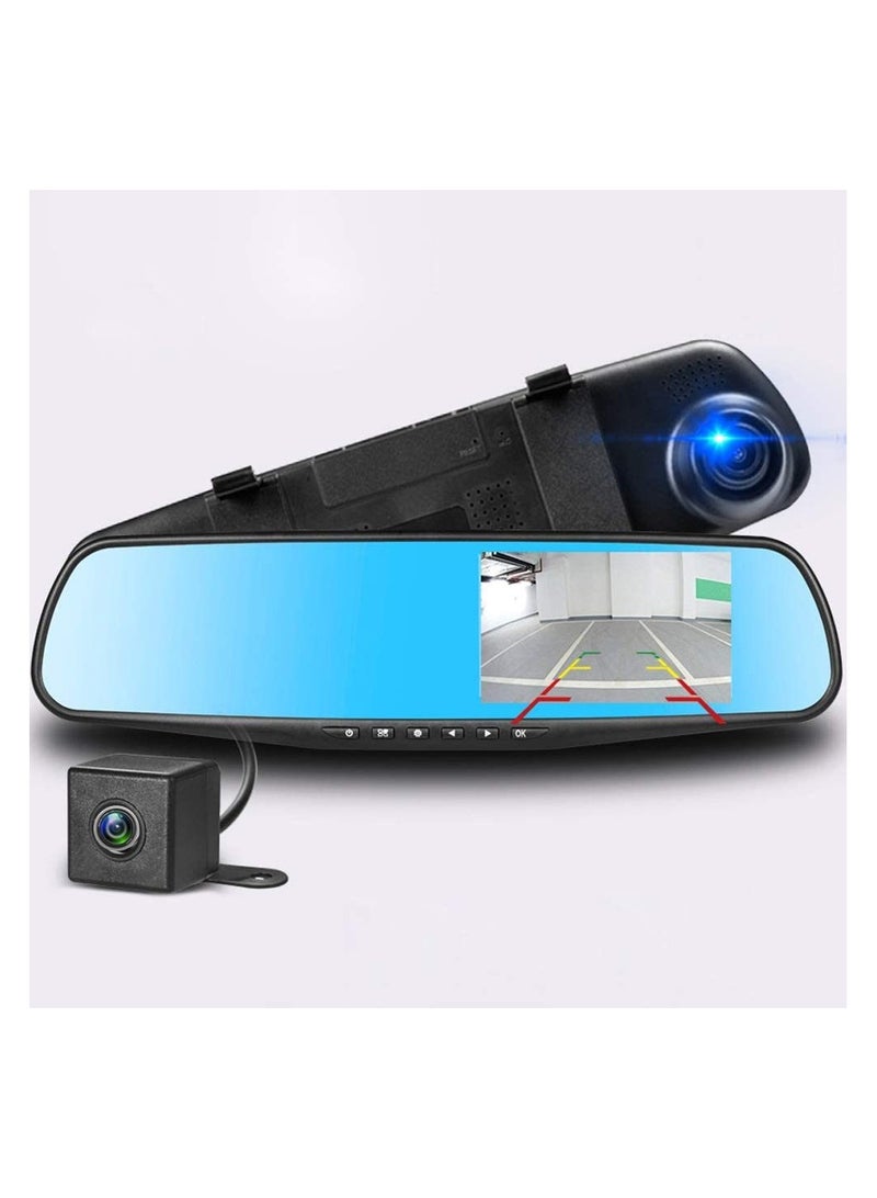 Dvr Rear-View Mirror with 2 Cameras 1080P Auto Video Recorder Dual - Image 1