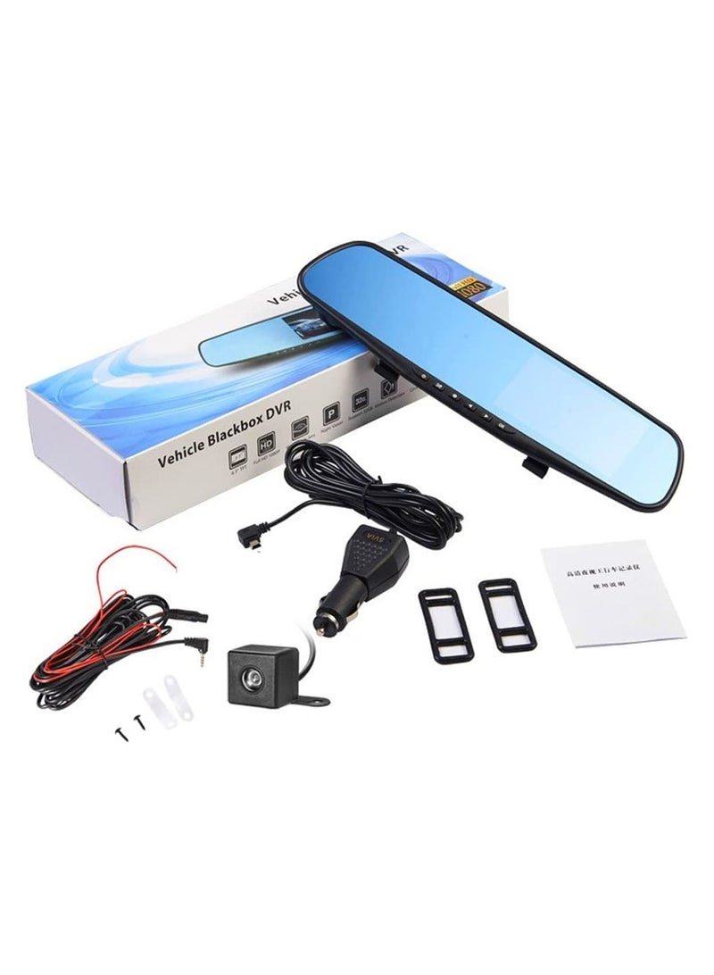 Dvr Rear-View Mirror with 2 Cameras 1080P Auto Video Recorder Dual - Image 3