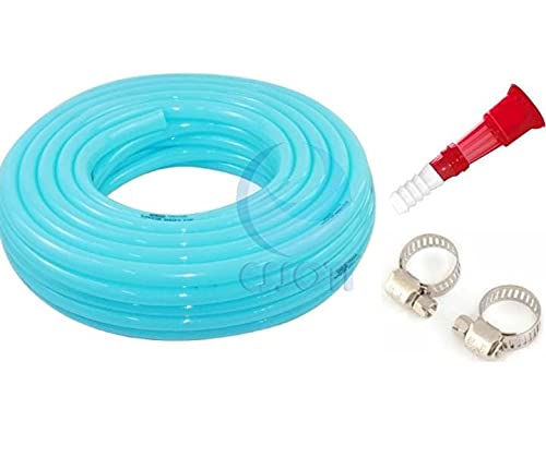 Essoti 10 Meter 0.5 Inch PVC Blue Water Pipe| Lightweight, Durable & Flexible| Hose with Accessories Connector & Clamps| Watering Garden, Cleaning, Outdoor-Indoor Use (10 Meter) - Image 1
