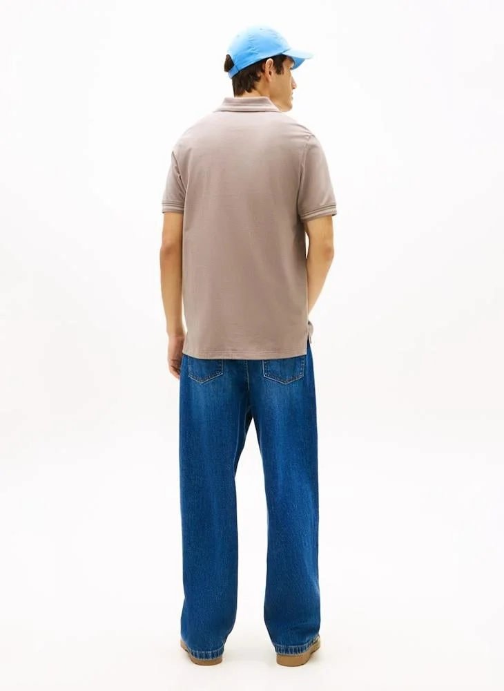 TOMMY JEANS  Tommy Flag Regular Fit Tipped Polo Shirt for Men | Best Price UAE