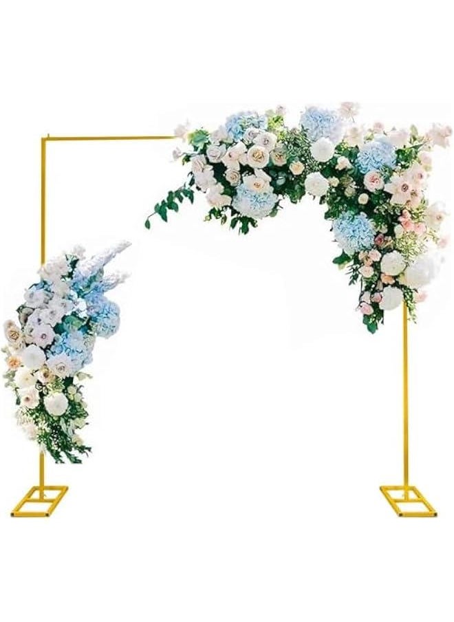 TRASSLE 2M Balloon Arch Kit Metal Arch Decoration Wedding Arch Backdrop Stand with 2 Metal Base, Indoor Outdoor Arch Frame Golden Party Decor Stand for Birthday Anniversary Bridal Graduation  - Image 1