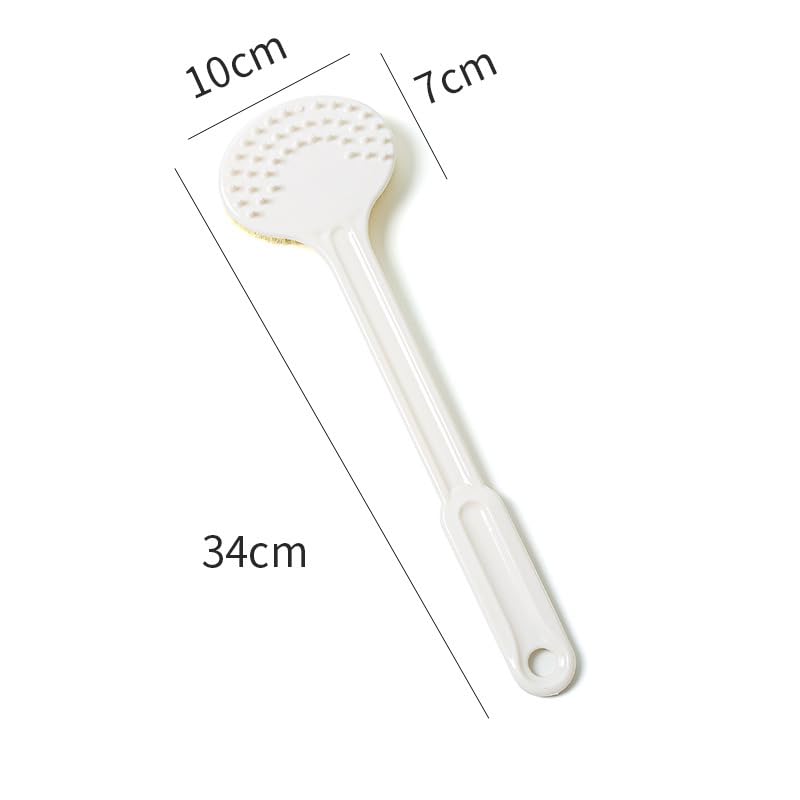 BEING CART BEING CART Long Handle BloodCirculation Bath Brush Lotion Applicator for Back Cream Applicator Sponge Long Handle Bath Brush Scrubber for Bath Body Lotion White  - Image 2