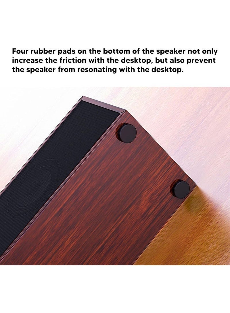 Lynacz Original Walnut Wood Bar Desktop Bluetooth Speaker, Dual Driver 4D Surround Sound Computer Soundbar, USB Powered - Image 2