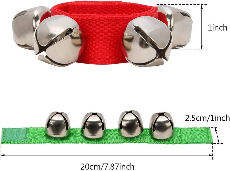 Coolrunner 6 Pcs Christmas Band Wrist Bells Bracelets Jingle Musical Ankle Bells Instrument Percussion Rhythm for Christmas Party Favors Festival Accessories for Kids - Image 2