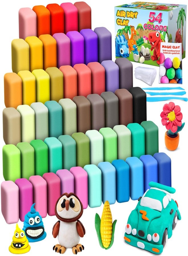 ESSENSON Air Dry Clay 54 Colors, Modeling Clay for Kids, DIY Molding Magic Clay for with Tools, Toys Gifts for Age 3 4 5 6 7 8+ Years Old Boys Girls Kids - Image 1