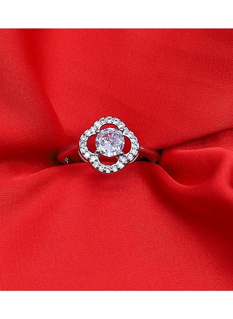 FLUFFY - Soiree Zircon Ring Of Fluffy Women's Accessories-Silver - Image 1