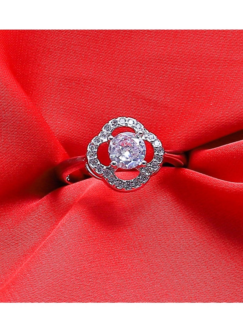 FLUFFY - Soiree Zircon Ring Of Fluffy Women's Accessories-Silver - Image 1
