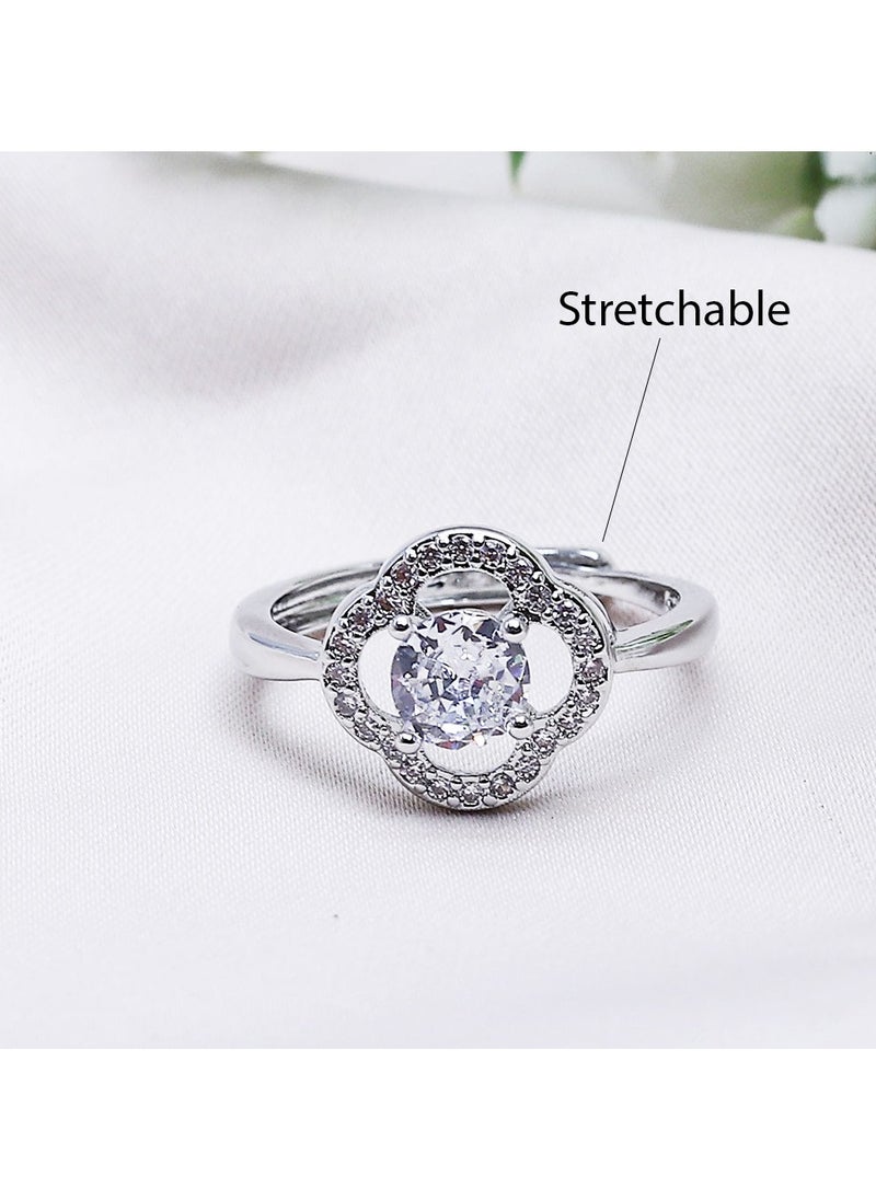 FLUFFY - Soiree Zircon Ring Of Fluffy Women's Accessories-Silver - Image 1