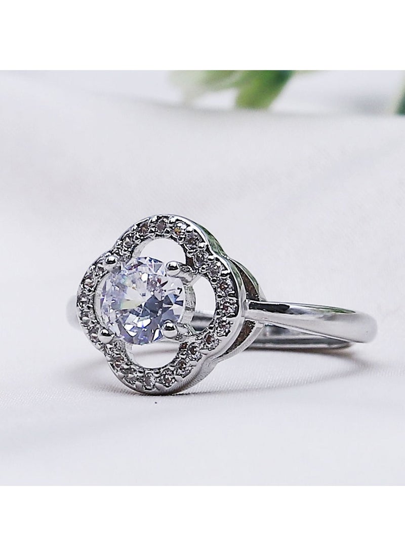FLUFFY - Soiree Zircon Ring Of Fluffy Women's Accessories-Silver - Image 1
