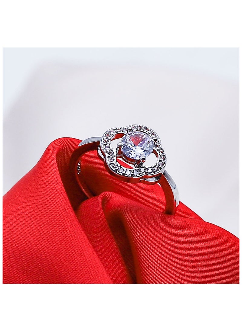 FLUFFY - Soiree Zircon Ring Of Fluffy Women's Accessories-Silver - Image 1