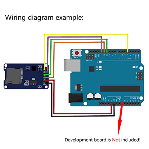 Wishiot 5pcs SD Card Module Mini TF Card Reader Sensor with SPI Interface Onboard Level Conversion +1pc 40P Male to Female Dupont Cable for Arduino Mega2560 Nano ESP8266 ESP32 Wemos D1 Mini - Image 4