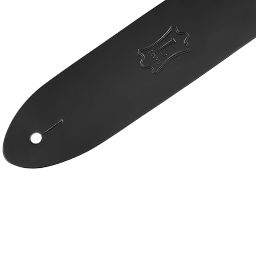 Levy's Leathers M12-BLK 2" chrome-tan leather guitar strap, Adjustable from 36" to 52", Black - Image 3