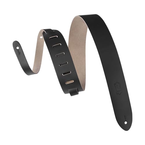 Levy's Leathers M12-BLK 2" chrome-tan leather guitar strap, Adjustable from 36" to 52", Black - Image 5