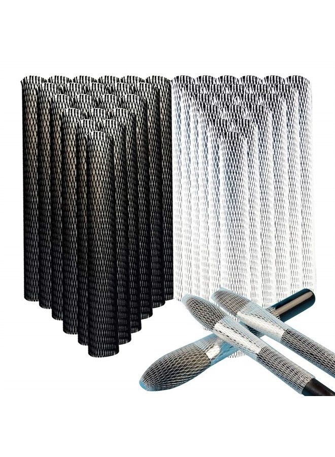 Bysiter 100pcs Makeup Brush Protector Cosmetic Makeup Brush Pen Guard Expandable Mesh Sleeve Covers Set Storage medium large sizes brushes for Travel - Image 1