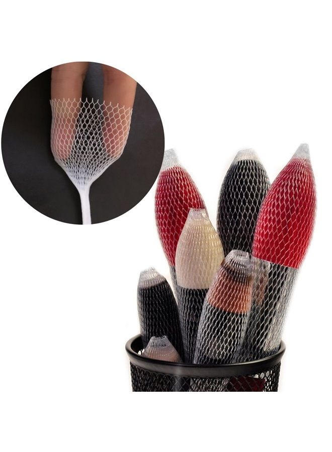 Bysiter 100pcs Makeup Brush Protector Cosmetic Makeup Brush Pen Guard Expandable Mesh Sleeve Covers Set Storage medium large sizes brushes for Travel - Image 5