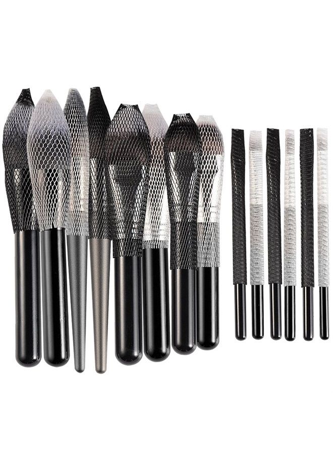 Bysiter 100pcs Makeup Brush Protector Cosmetic Makeup Brush Pen Guard Expandable Mesh Sleeve Covers Set Storage medium large sizes brushes for Travel - Image 2