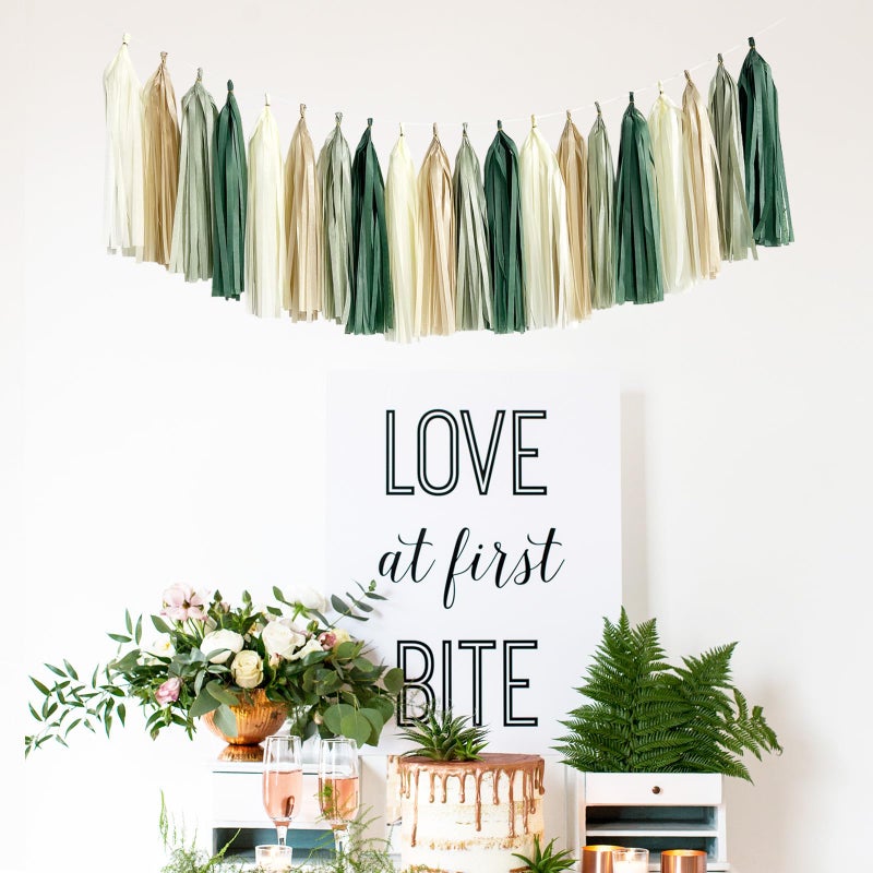ANSOMO Sage Green Happy Birthday Party Decorations Retro Green Nude Ivory Dark Olive Kraft Paper Banner Balloons Neutral Rustic Boho Blush Safari Botanical Greenery Wild DÃ©cor Supplies Women Adults - Image 5