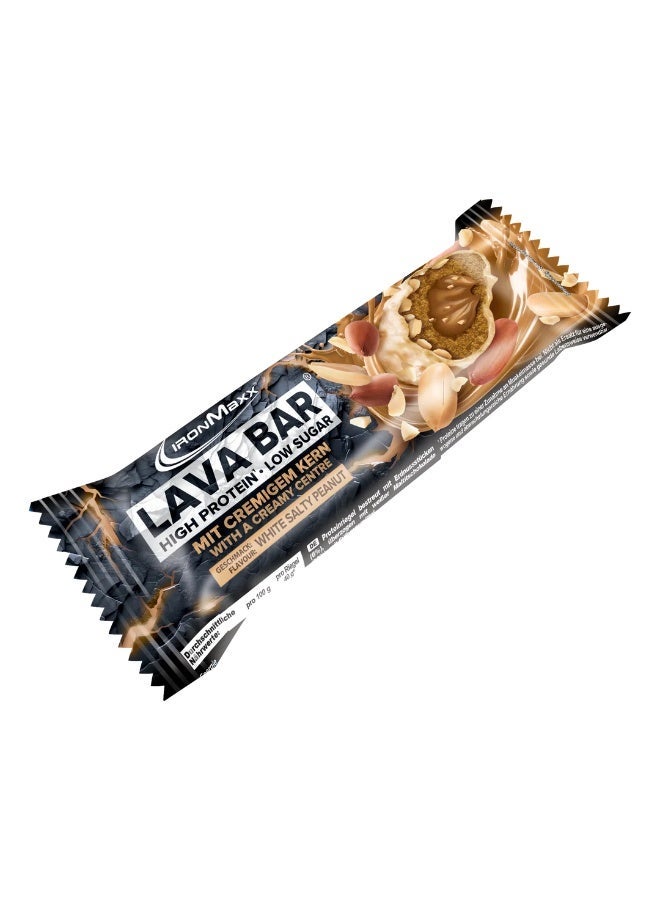 IronMaxx Lava Protein Bar | 18 x 40g | White Salty Peanut Flavour, Creamy Core, High Protein, Low Sugar - Image 1