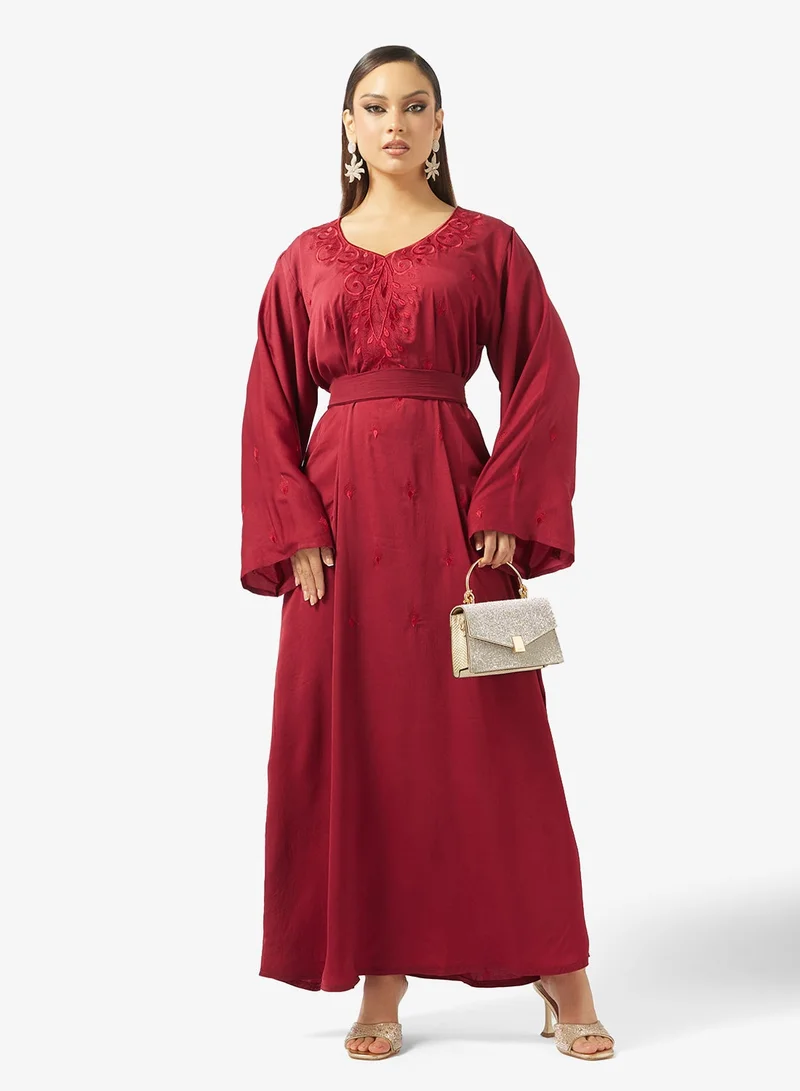 Hayas Closet  Embroidered Belted Jalabiya for Women | Best Price UAE