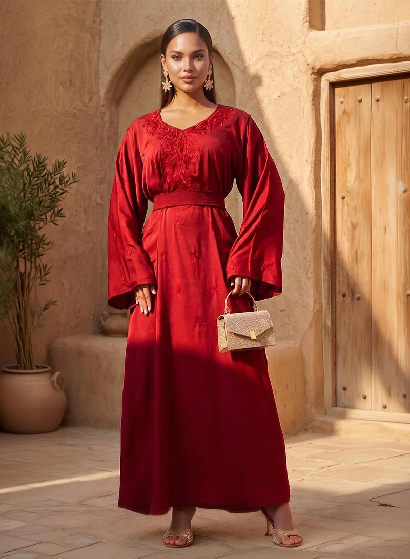 Hayas Closet  Embroidered Belted Jalabiya for Women | Best Price UAE