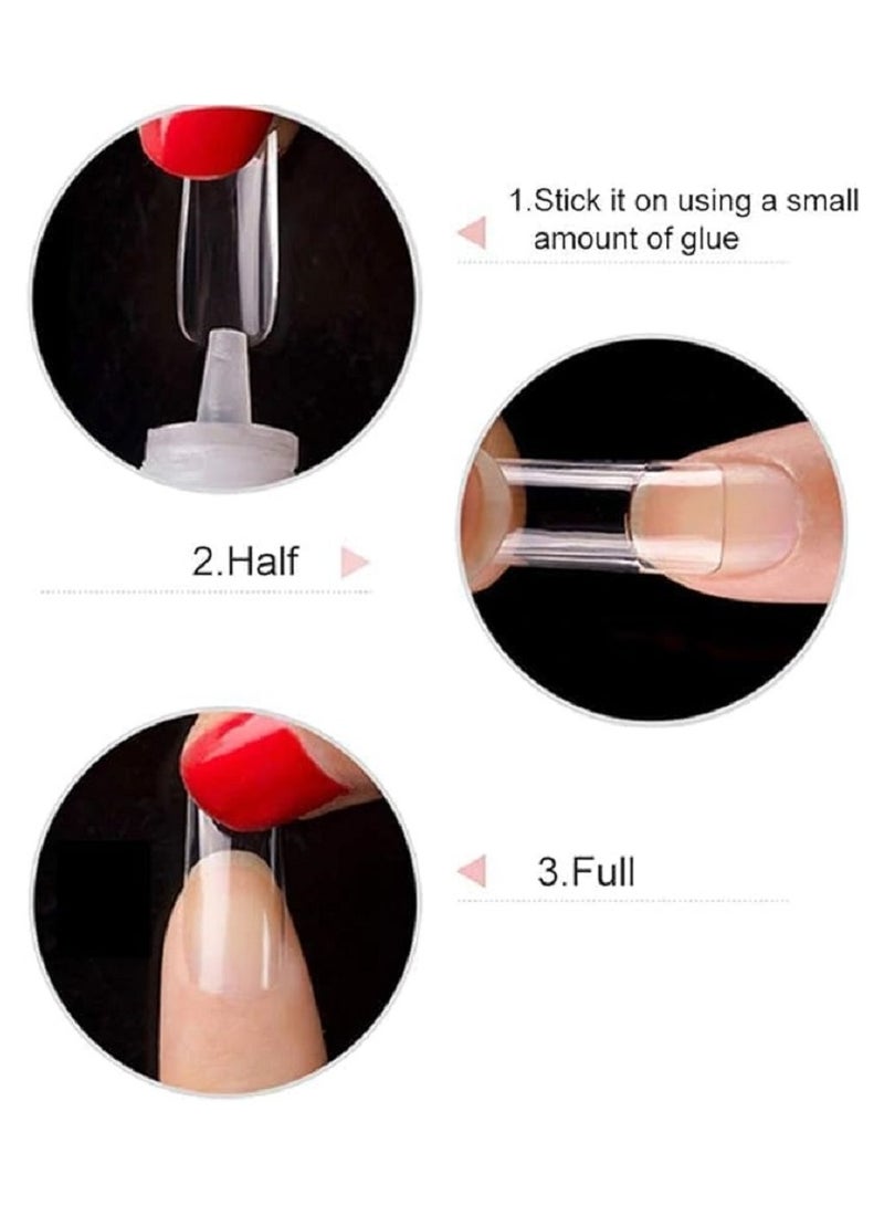 أظافر يد شفافة في عبوة من 100 قطعة، تغطية كاملة - 10 مقاسات - Image 3