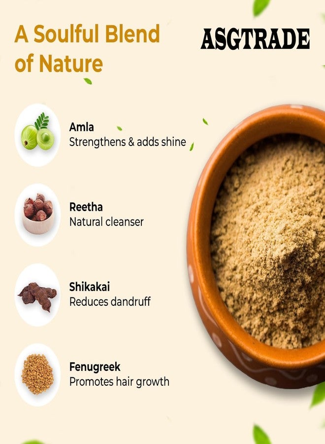 Natural Herbal Hair Wash Powder, 100g, with Amla, Reetha, Shikakai, Neem, Bhringraj, Brahmi, Hibiscus, Chemical-free Shampoo for All Hair Types - Image 3
