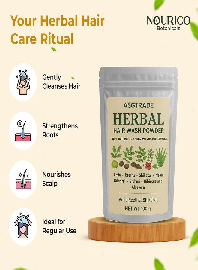 Natural Herbal Hair Wash Powder, 100g, with Amla, Reetha, Shikakai, Neem, Bhringraj, Brahmi, Hibiscus, Chemical-free Shampoo for All Hair Types - Image 4