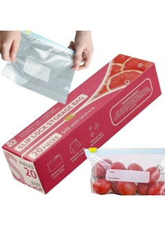 Generic 20 Pieces Fresh Food Sealed Packaging Bags, Self-Sealing Household Plastic Bags, Special Sub-Packaging Bags for Refrigerator Storage and Freezing, 20 x 10 + 4cm  - Image 2