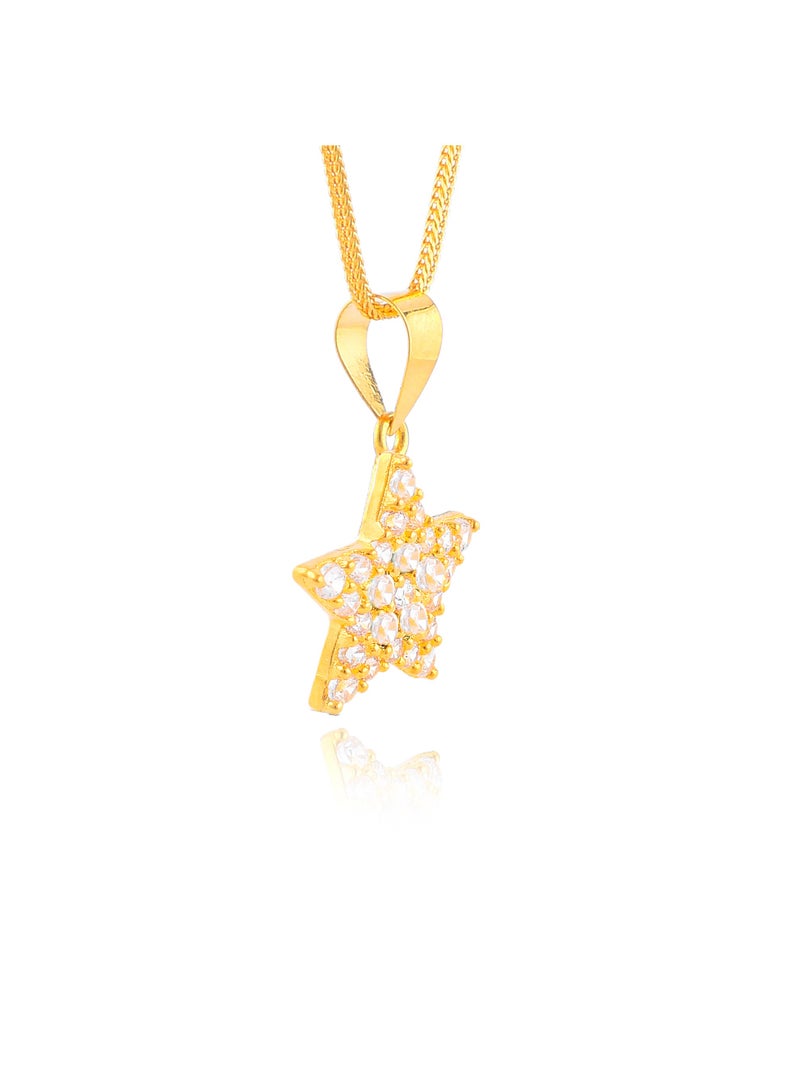 BAFLEH JEWELLERY Shine Like the Stars: Elegant 22kt Gold Star Pendant Set - Image 1