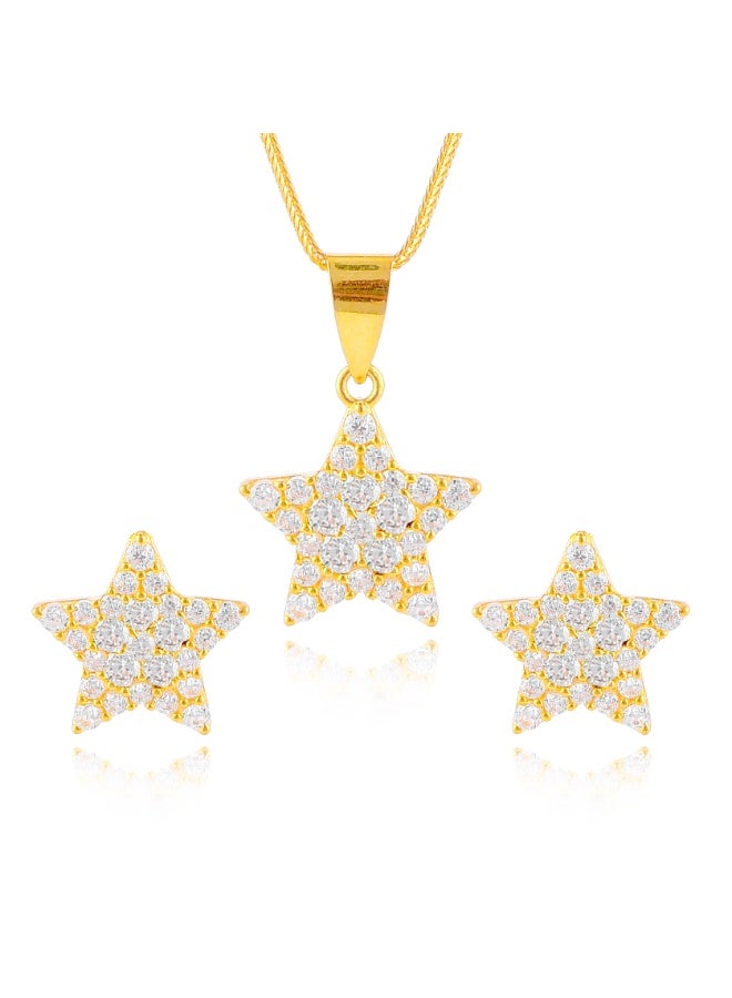 BAFLEH JEWELLERY Shine Like the Stars: Elegant 22kt Gold Star Pendant Set - Image 5