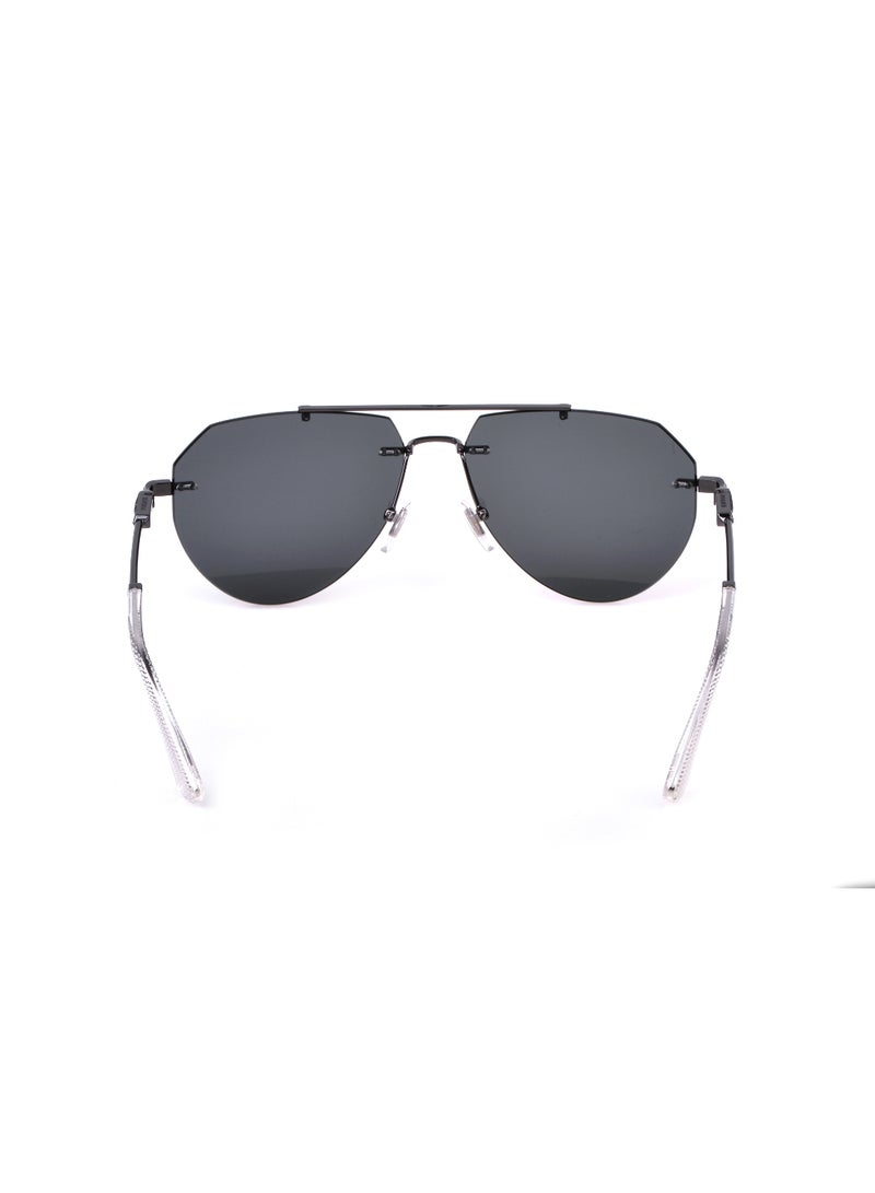 Men's Aviator Shape  Metal Sunglasses SPLN42M59568Y - Lens Size: 59 Mm - Total Shiny Gun/W Variant