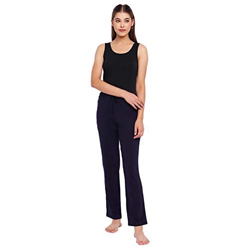 Enamor Women's Mid Rise Slim Fit Lounge Pants (EE000E014NVYM_Navy_M) - Image 5