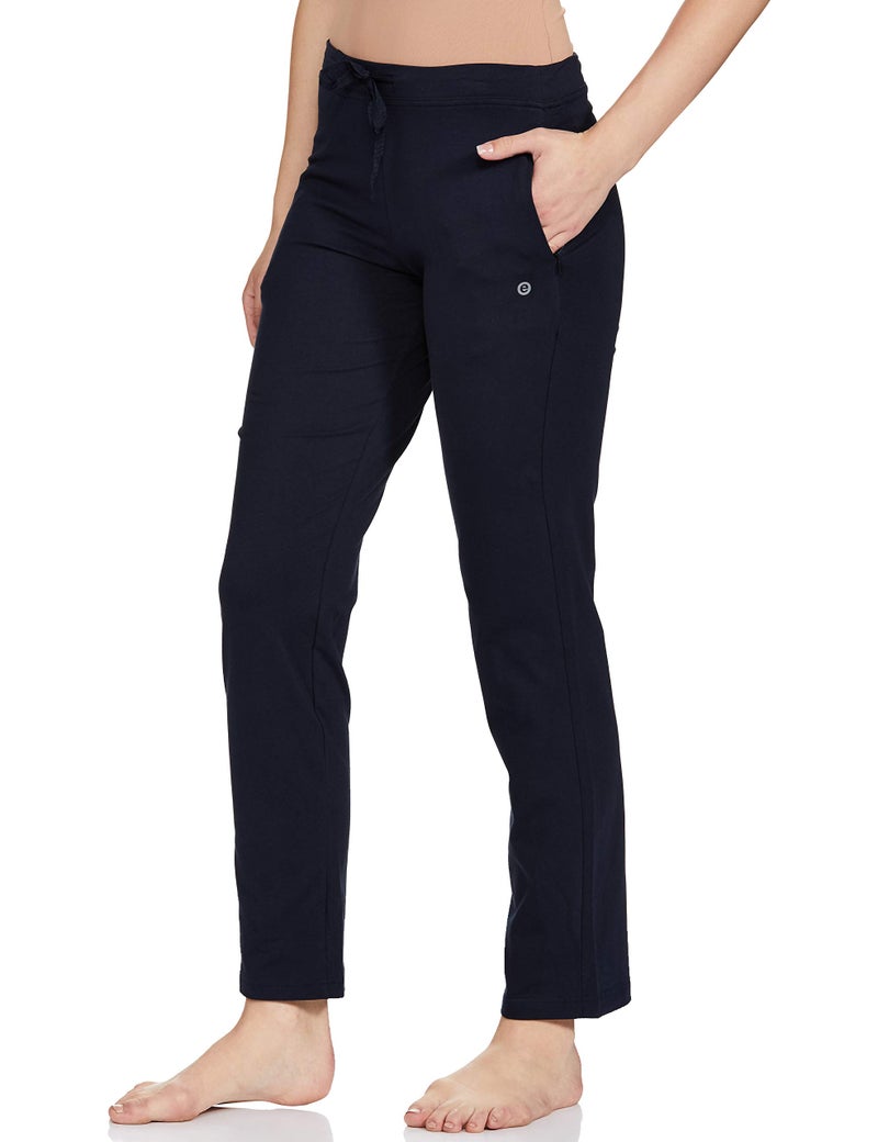 Enamor Women's Mid Rise Slim Fit Lounge Pants (EE000E014NVYM_Navy_M) - Image 2