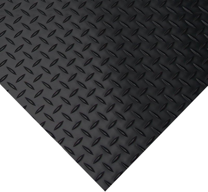 Rubber-Cal لفائف أرضيات مطاطية بتصميم ألماس - 3 مم × 4 قدم × 2 قدم - أسود - Image 2