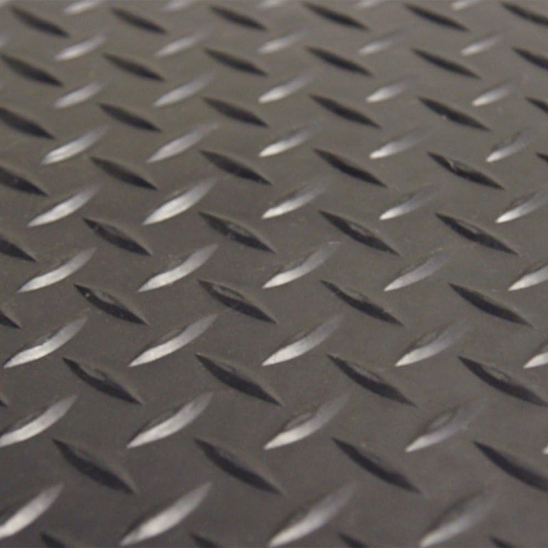 Rubber-Cal لفائف أرضيات مطاطية بتصميم ألماس - 3 مم × 4 قدم × 2 قدم - أسود - Image 3