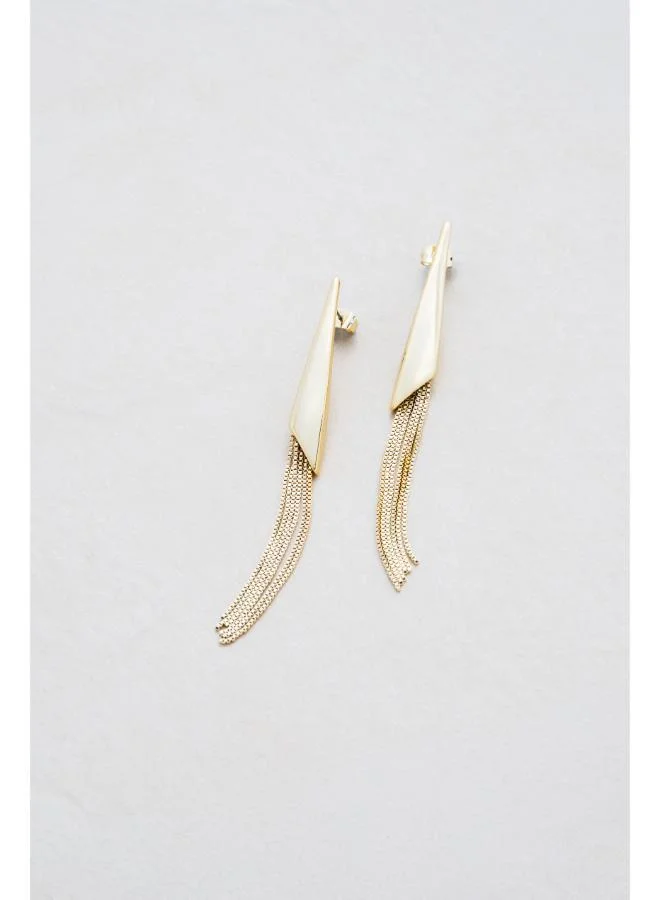 Karen Millen Metallic Fringe Drop Earrings