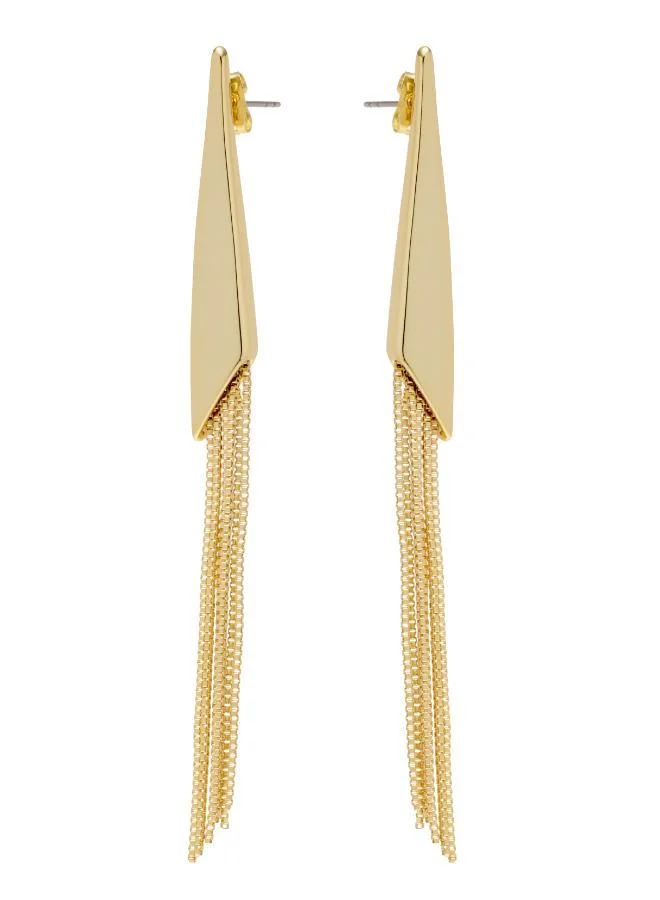 Karen Millen Metallic Fringe Drop Earrings