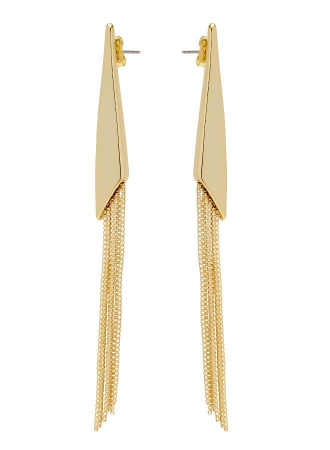 Karen Millen Metallic Fringe Drop Earrings - Image 2