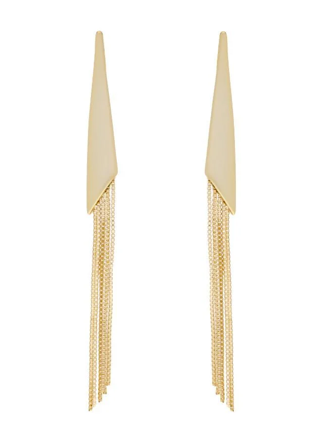 Karen Millen Metallic Fringe Drop Earrings