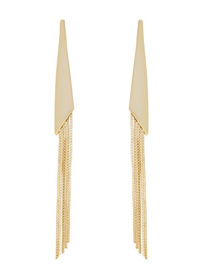 Karen Millen Metallic Fringe Drop Earrings - Image 3