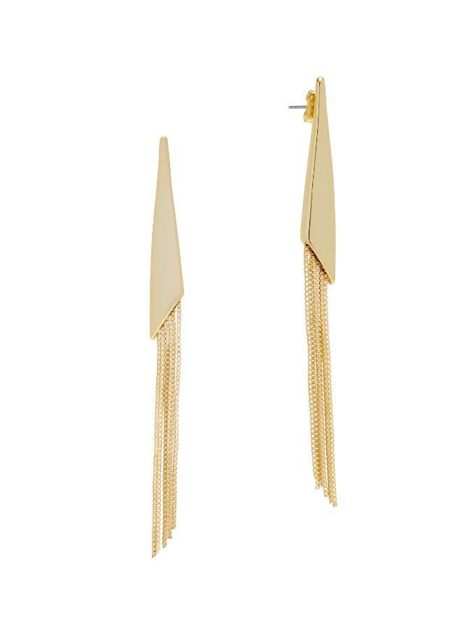 Karen Millen Metallic Fringe Drop Earrings - Image 4