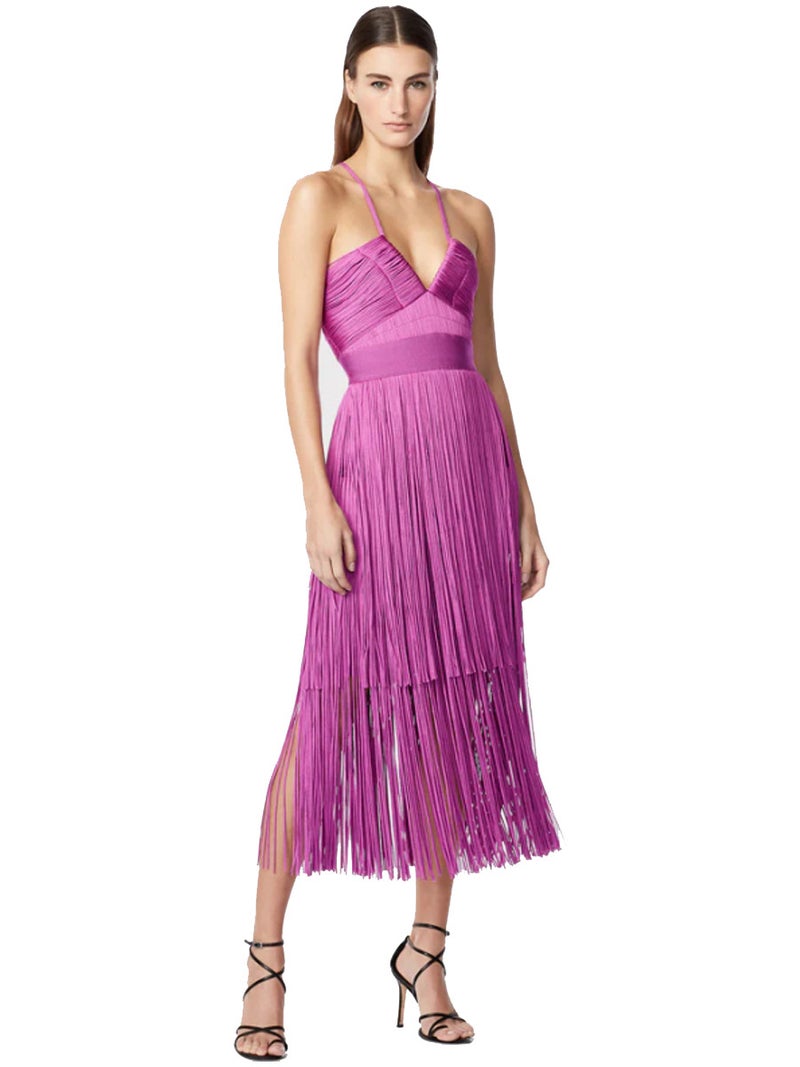 Arrival Strap Tasseled Skirt Backless Hip Wrap Skirt Bandage Celebrity Dress Evening Dress Long Dress - Image 2