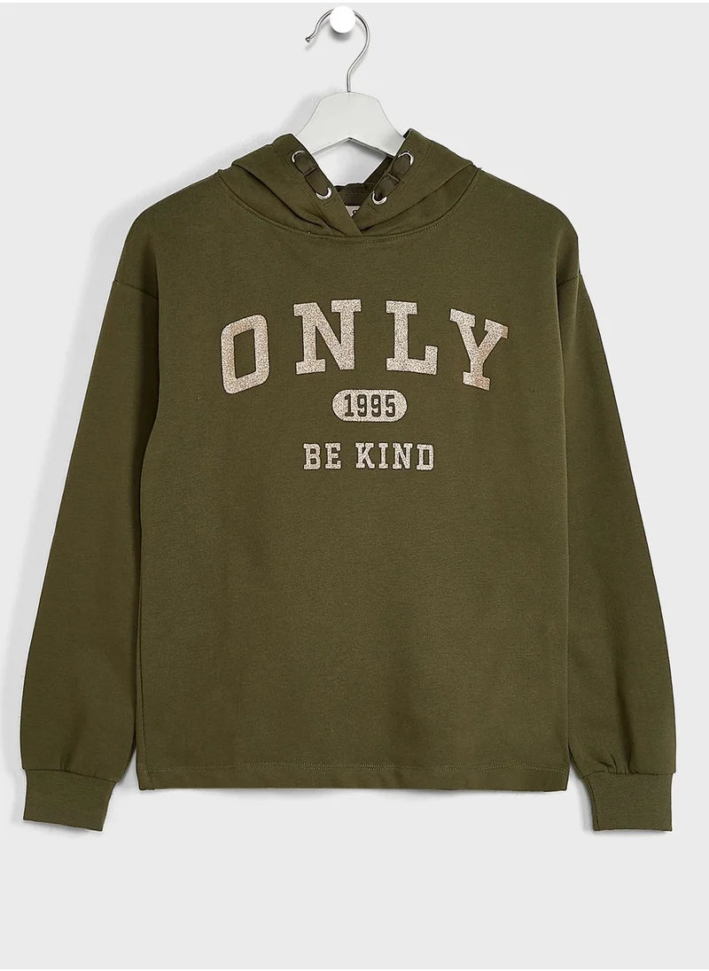 only_kids Kids Glitter Logo Hoodie